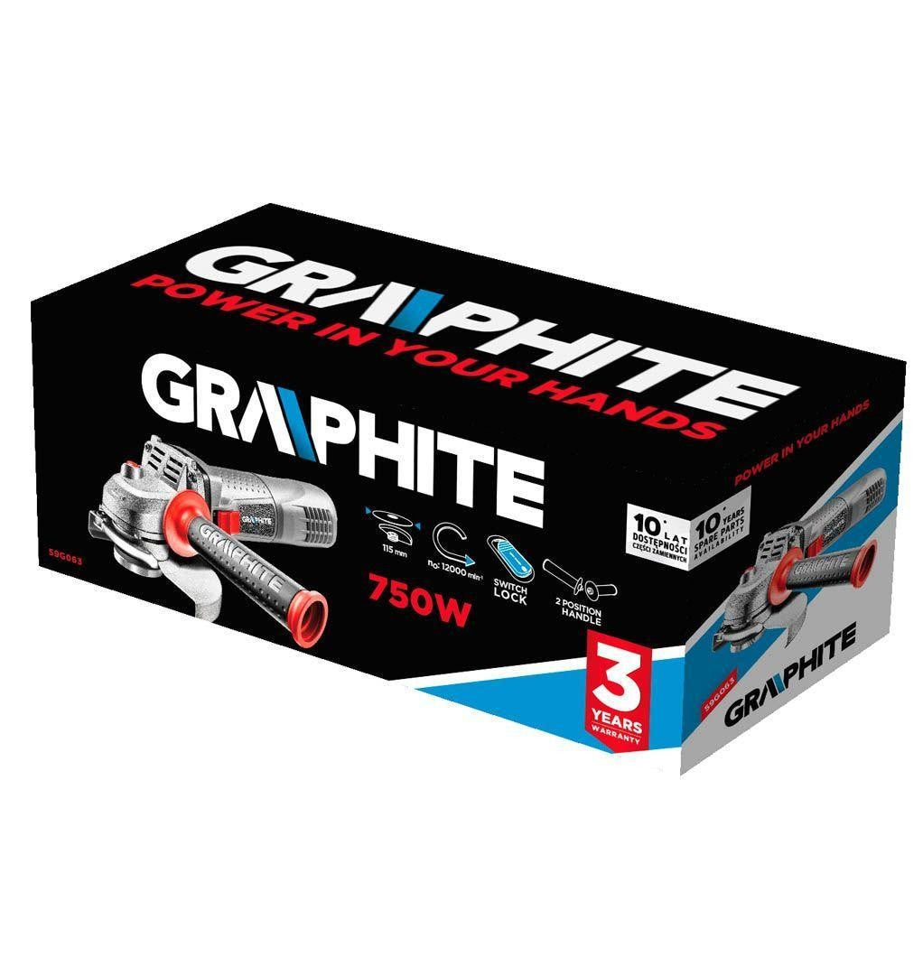 GRAPHITE SMERIGLIATRICE ANGOLARE 750 W , 115MM